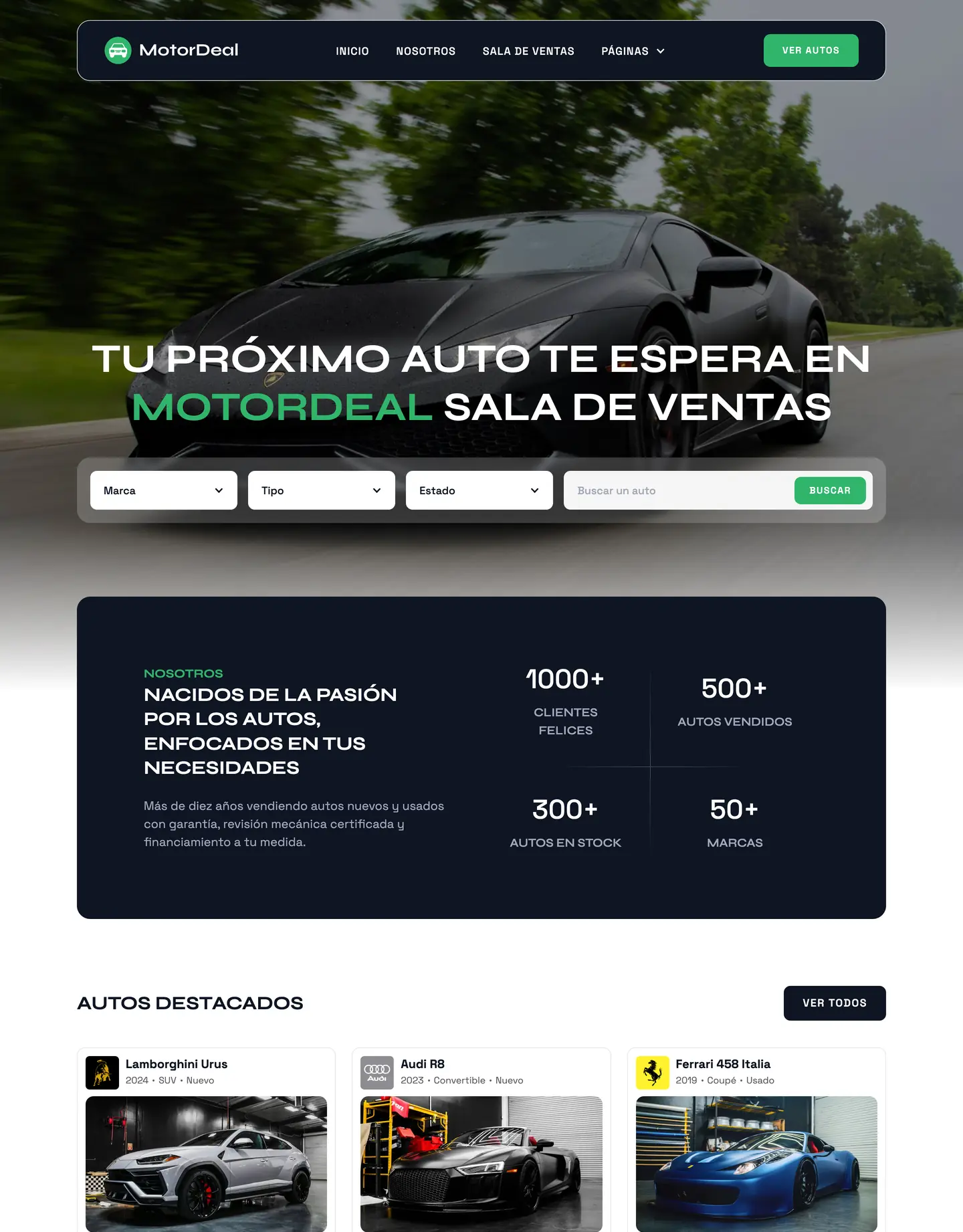 Diseño de página web para talleres y automotriz