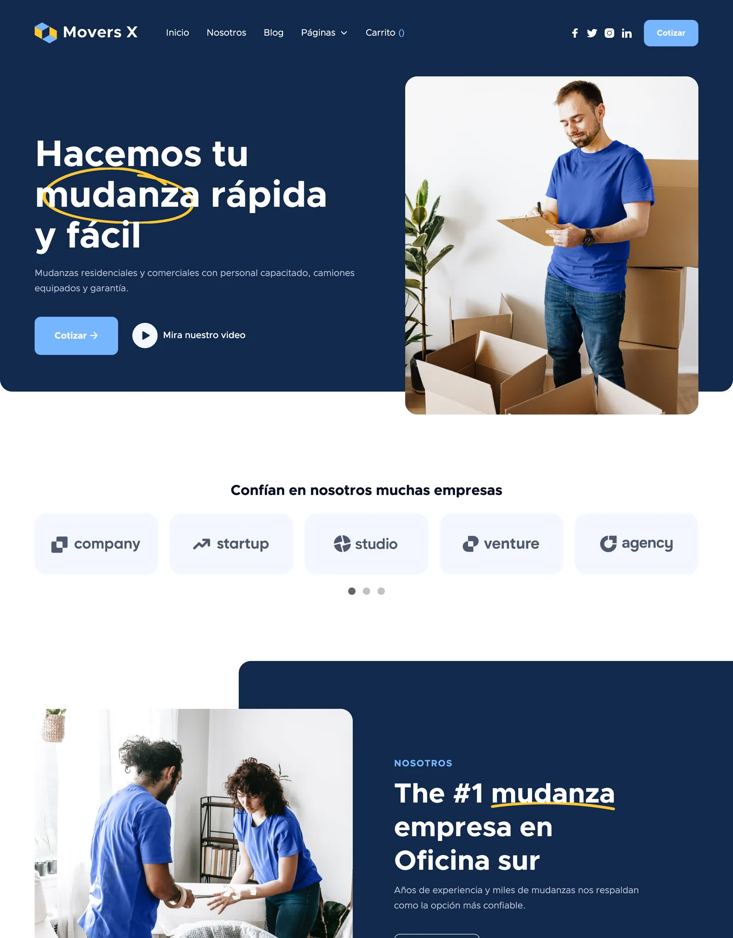 Diseño de página web para transporte