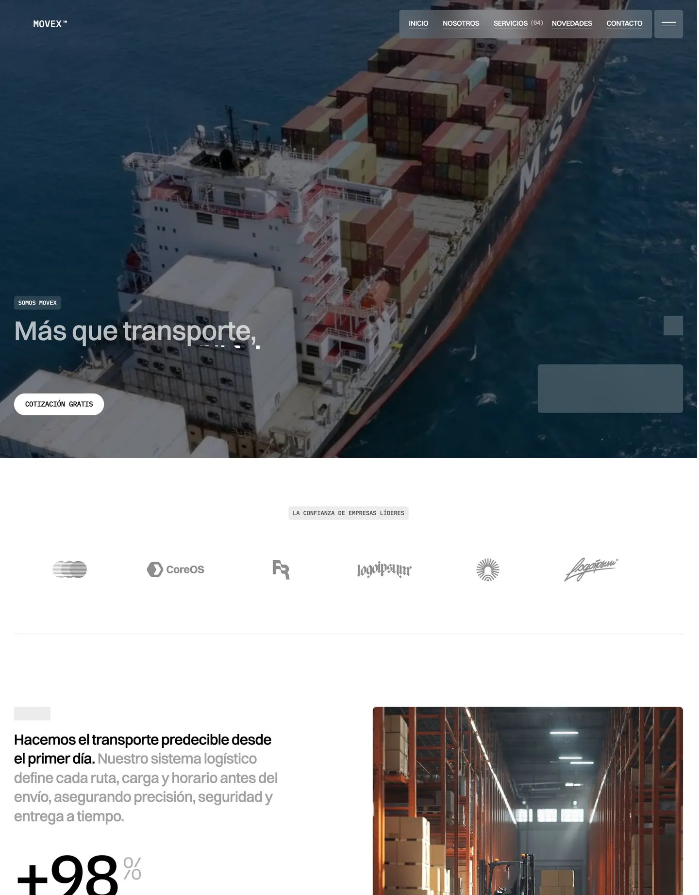 Diseño de página web para transporte