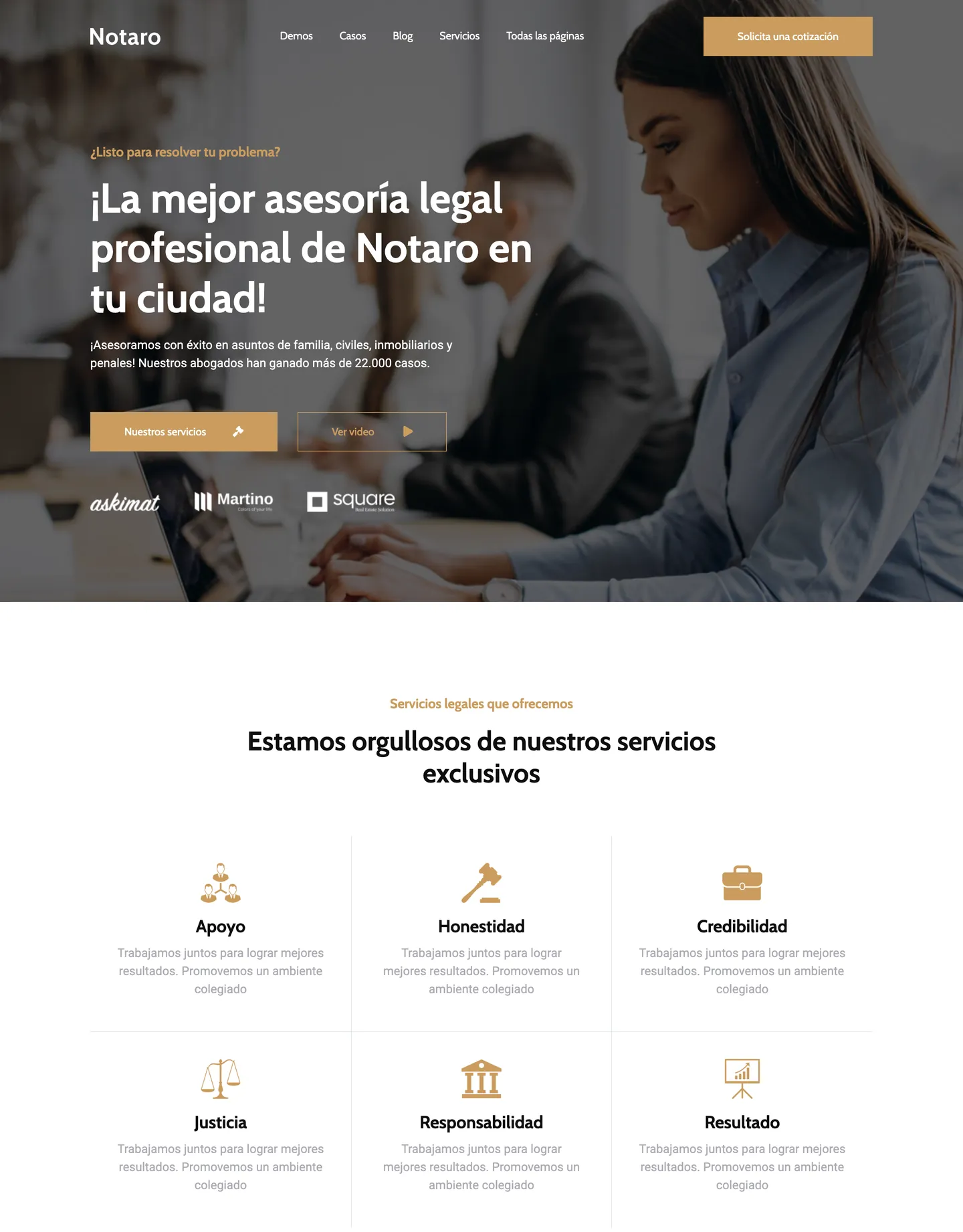 Diseño de página web para abogados