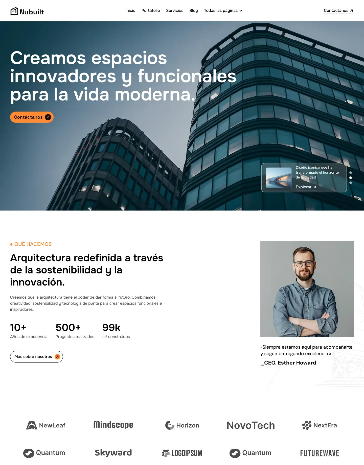 Diseño de página web para arquitectura