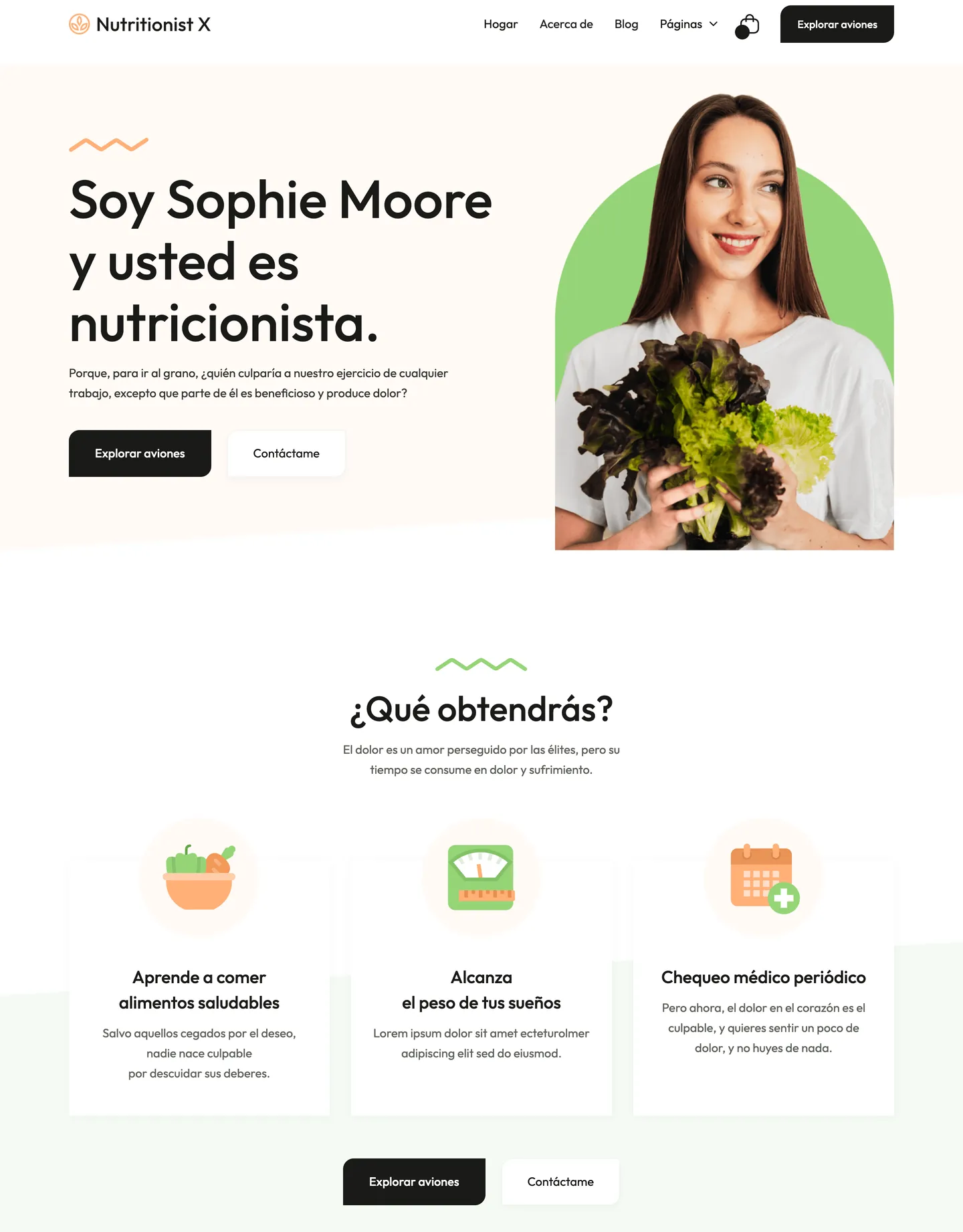 Diseño de página web para salud y bienestar