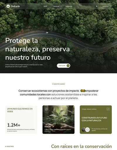Diseño de página web para medio ambiente