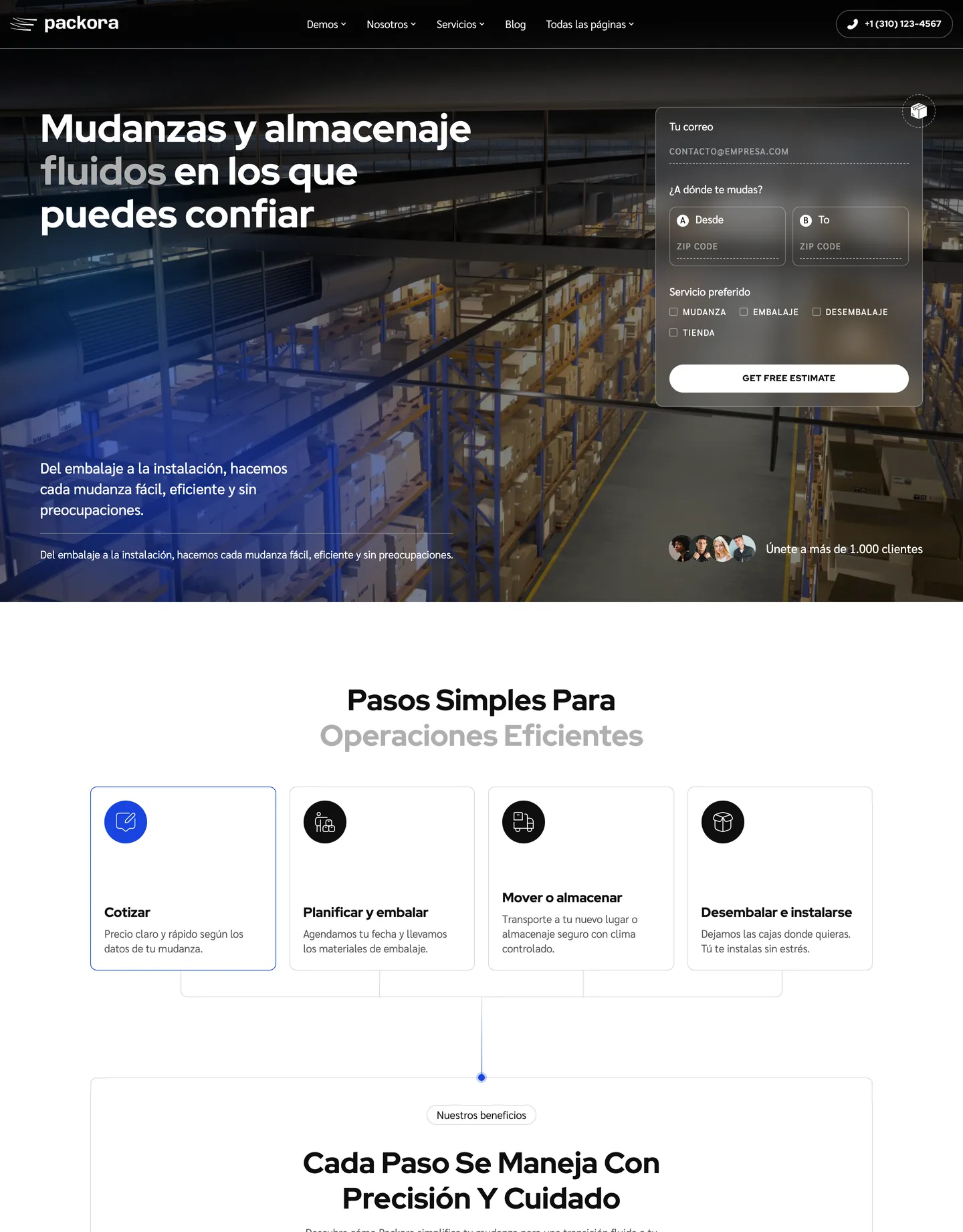 Diseño de página web para transporte