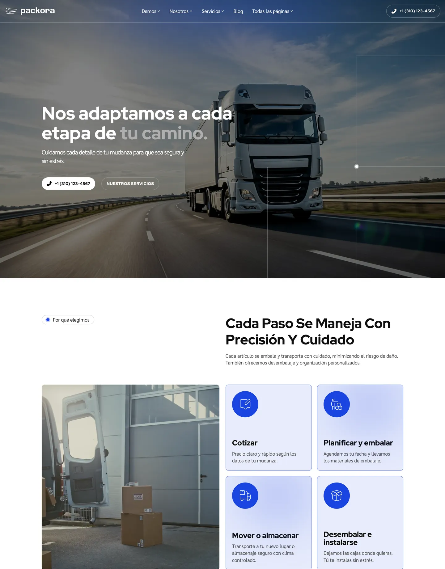 Diseño de página web para transporte