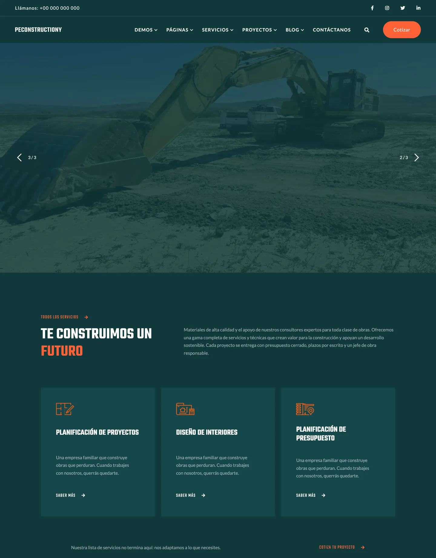 Diseño de página web para construcción