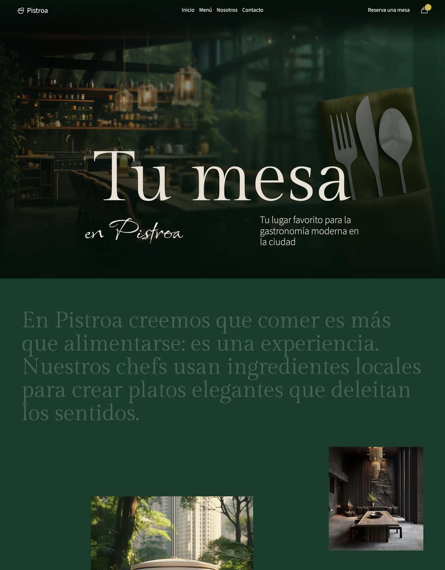 Diseño de página web para restaurantes y cafés