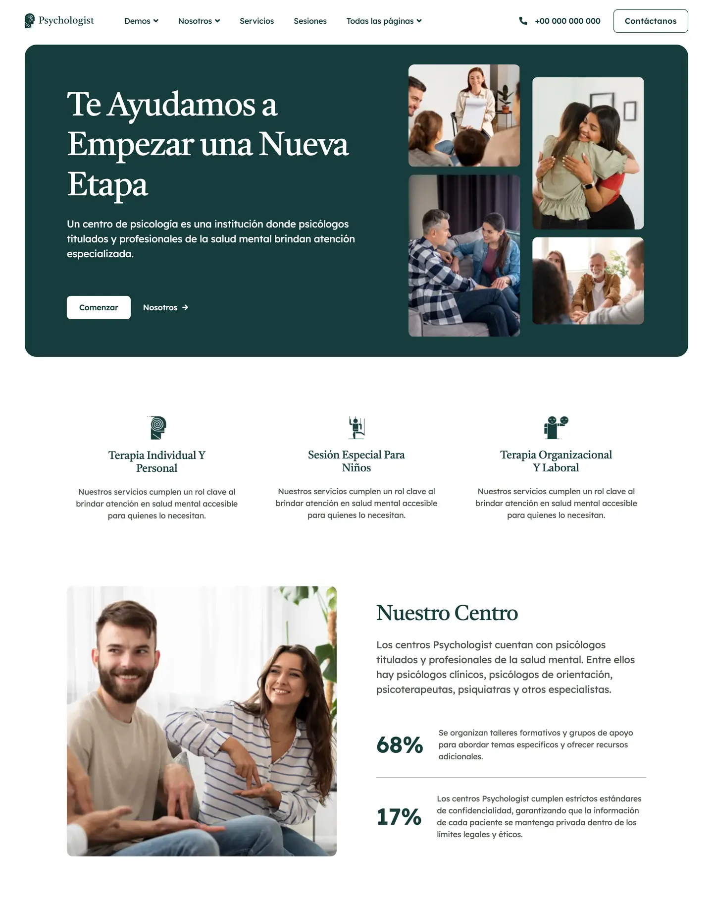 Diseño de página web para salud y bienestar