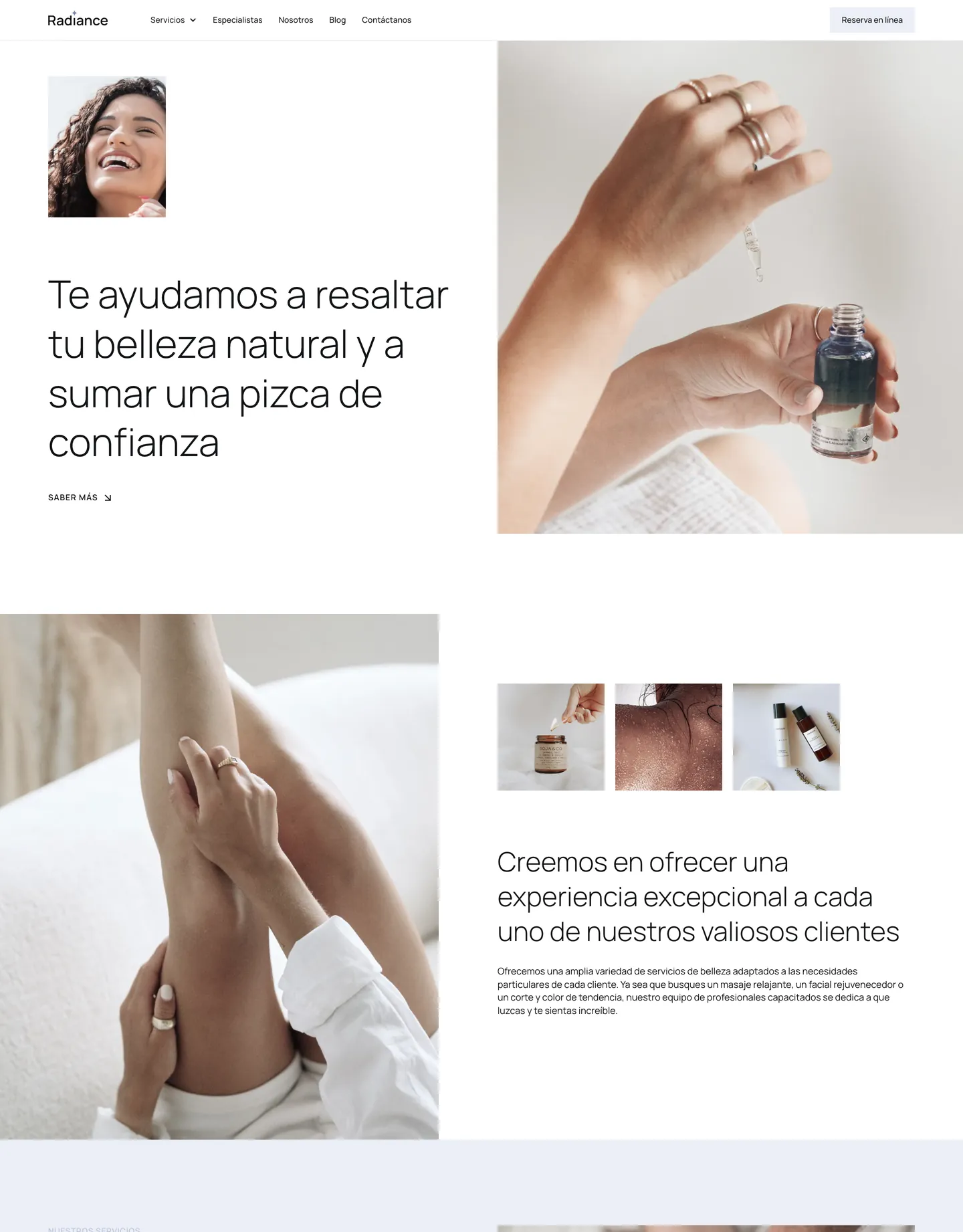 Diseño de página web para belleza y estética