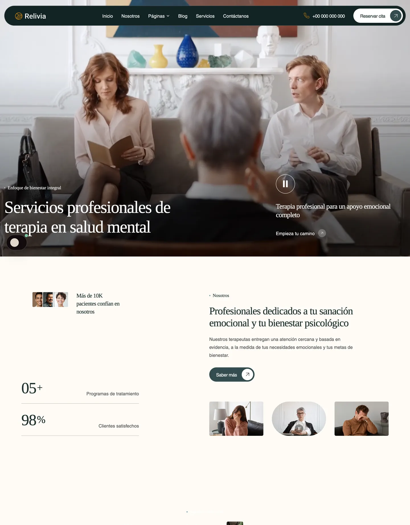 Diseño de página web para salud y bienestar