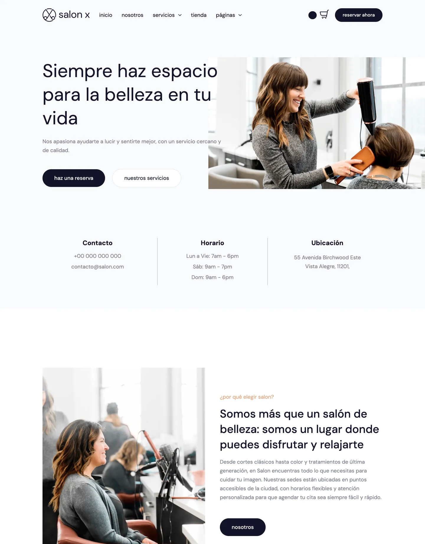 Diseño de página web para belleza y estética