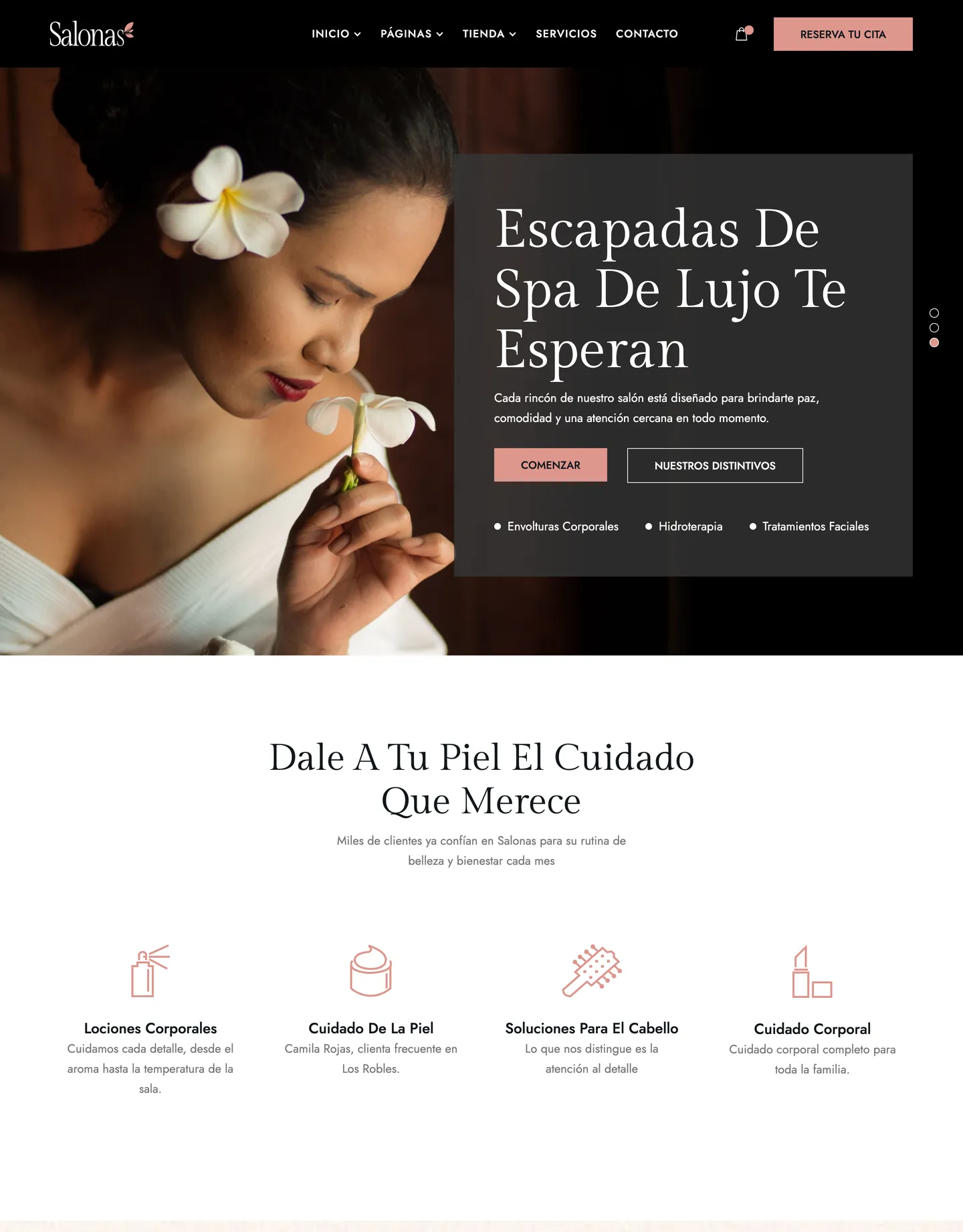 Diseño de página web para belleza y estética