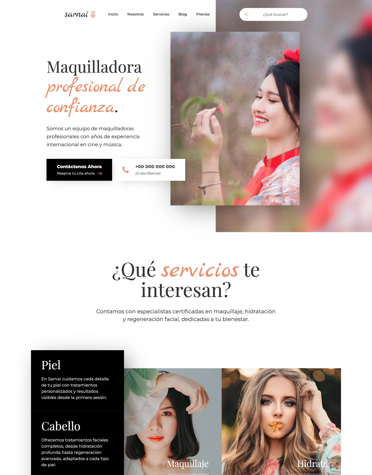 Diseño de página web para belleza y estética