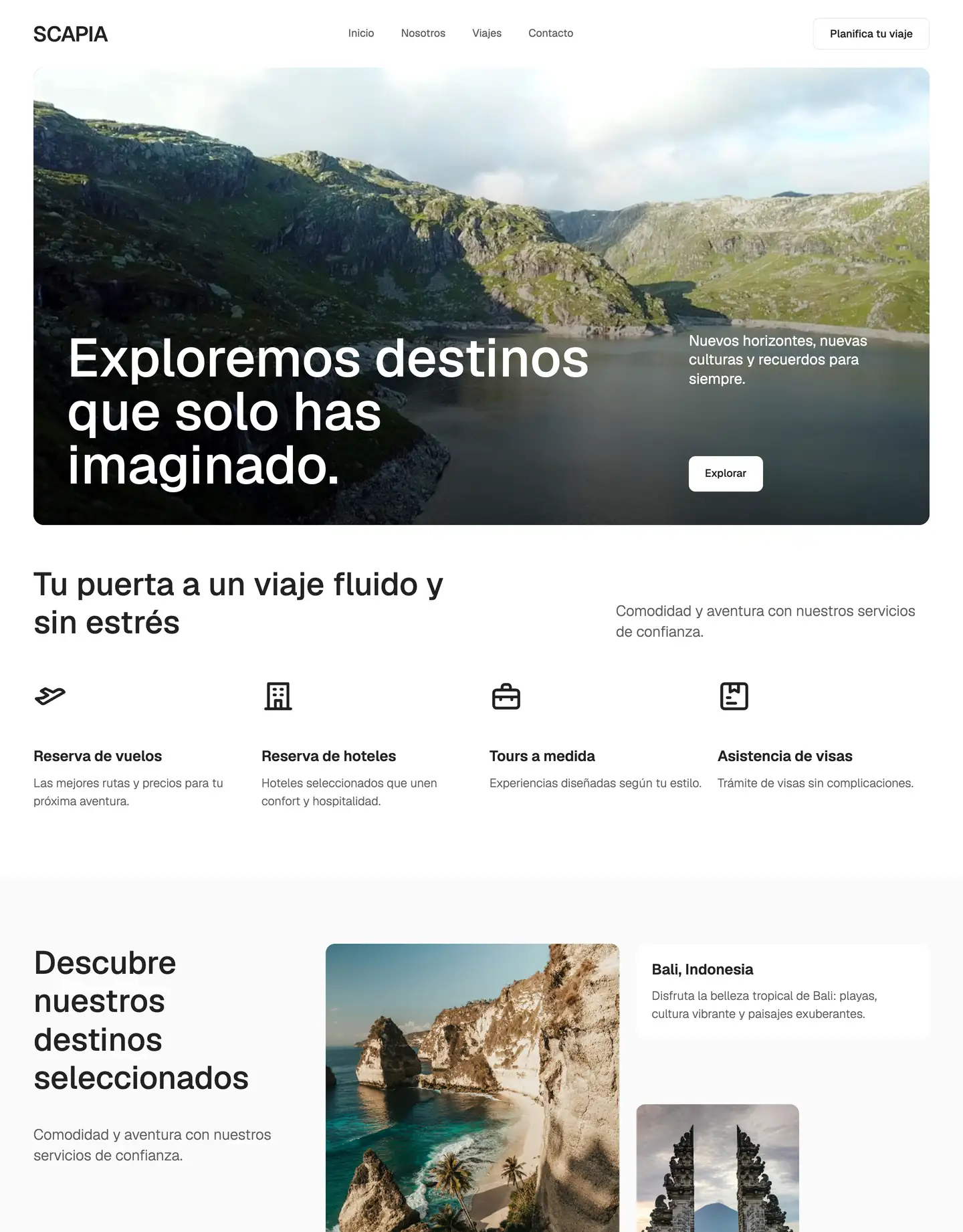Diseño de página web para turismo y viajes