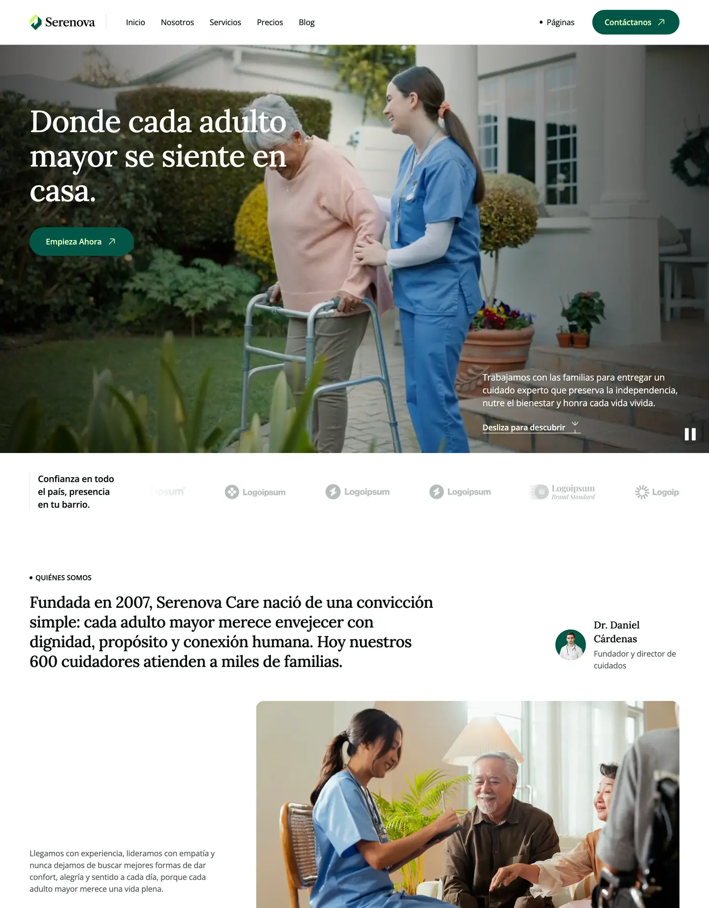 Diseño de página web para salud y bienestar