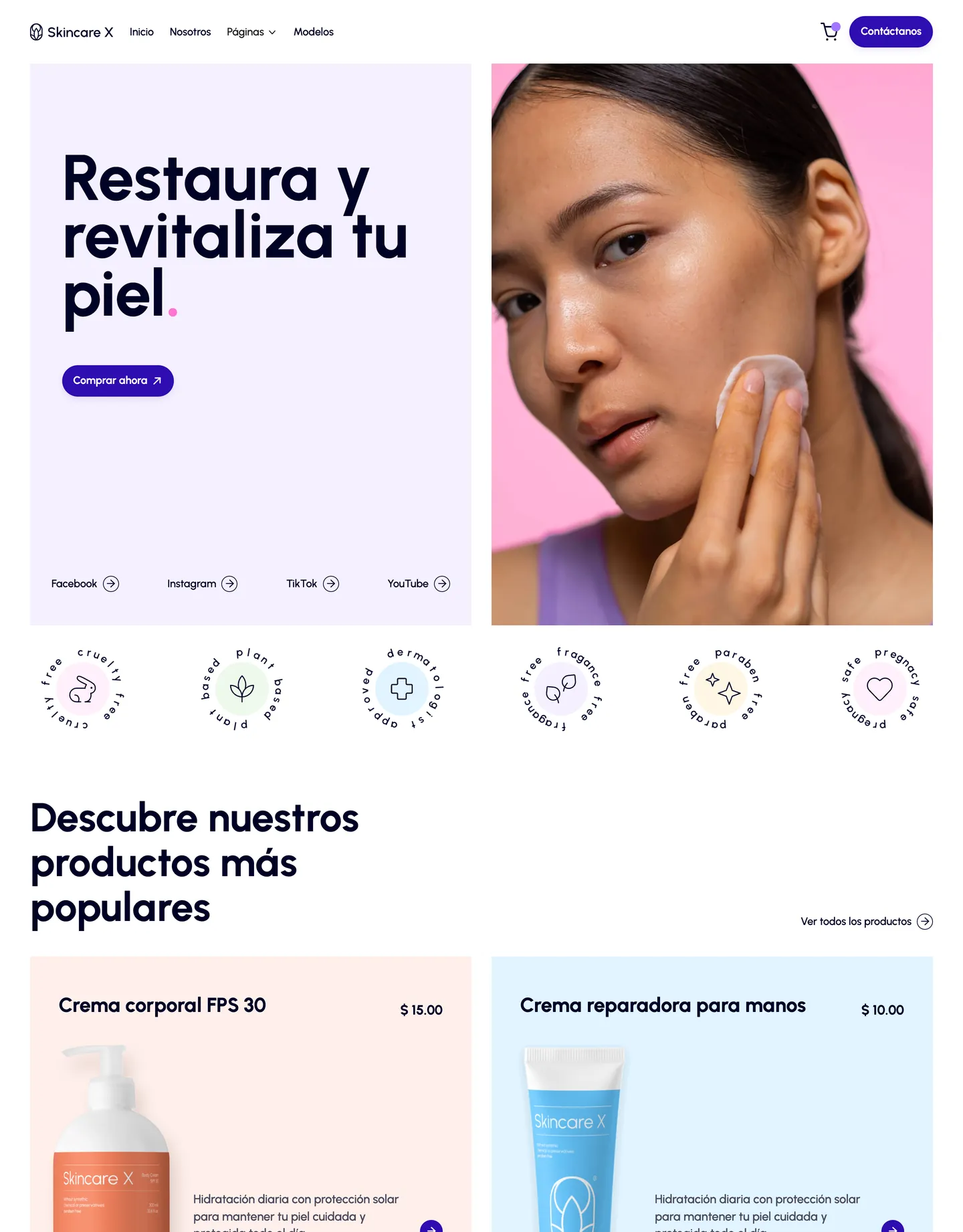 Diseño de página web para belleza y estética