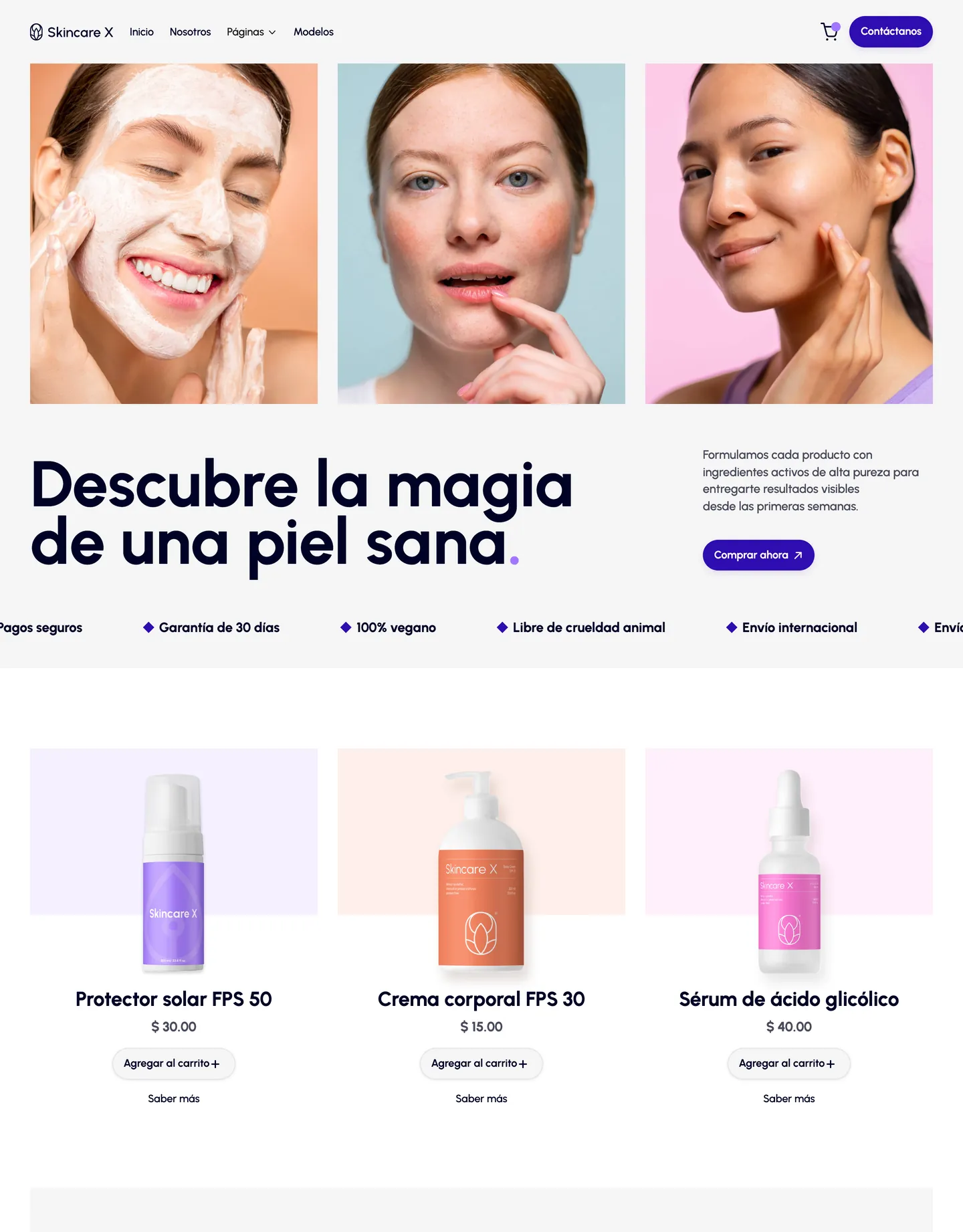 Diseño de página web para belleza y estética