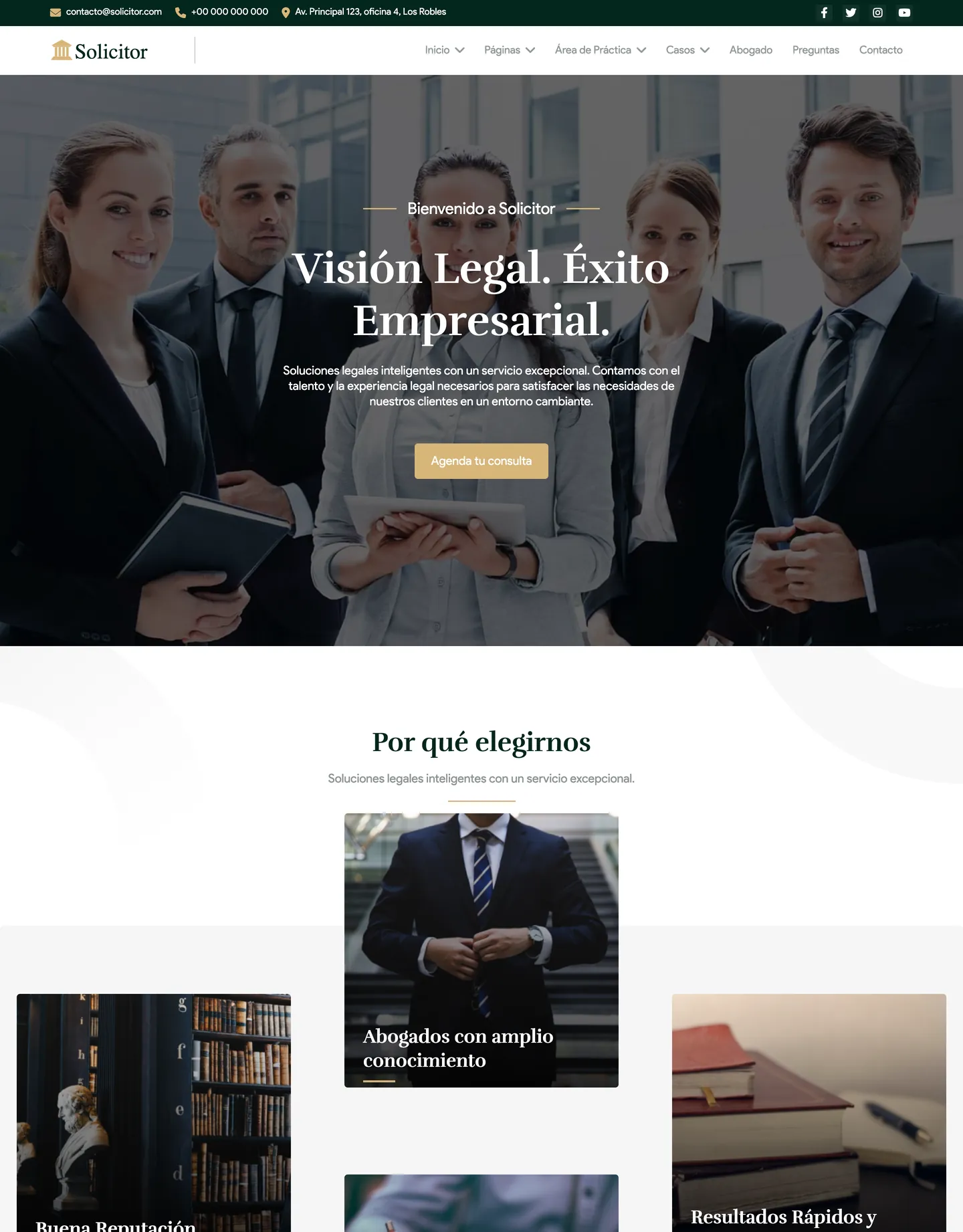 Diseño de página web para abogados