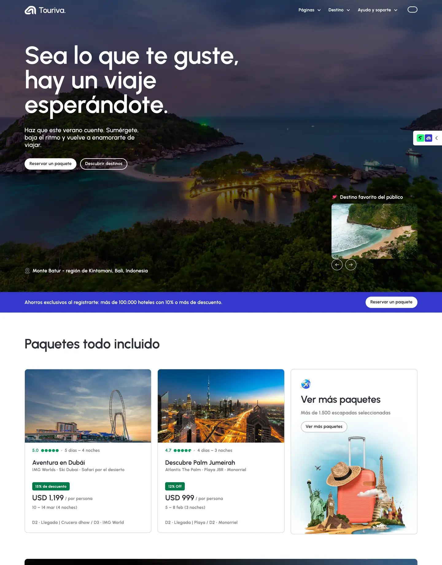 Diseño de página web para turismo y viajes