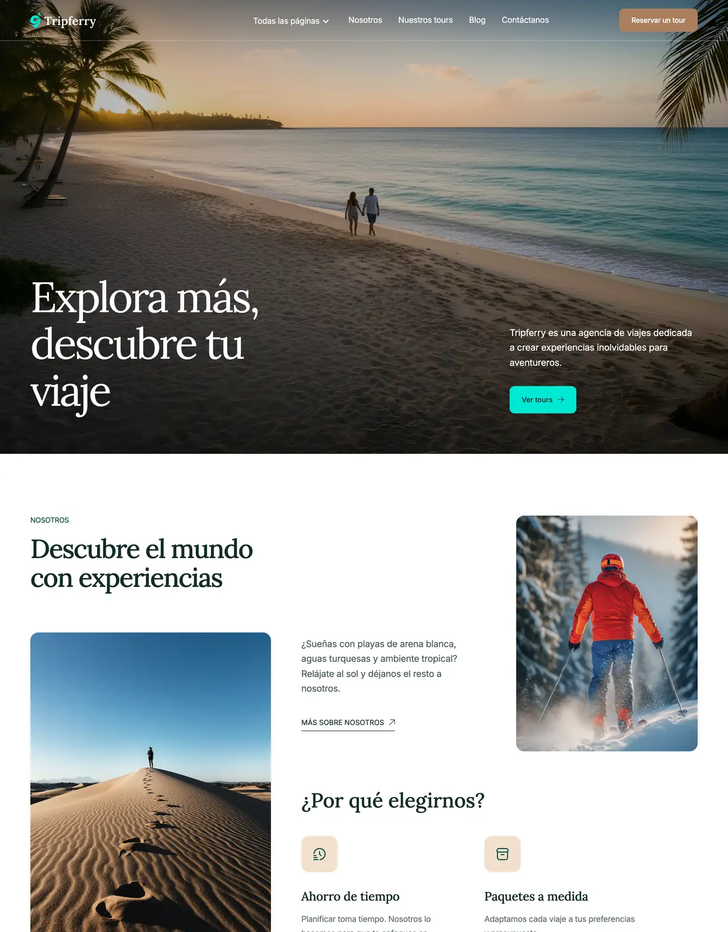 Diseño de página web para turismo y viajes