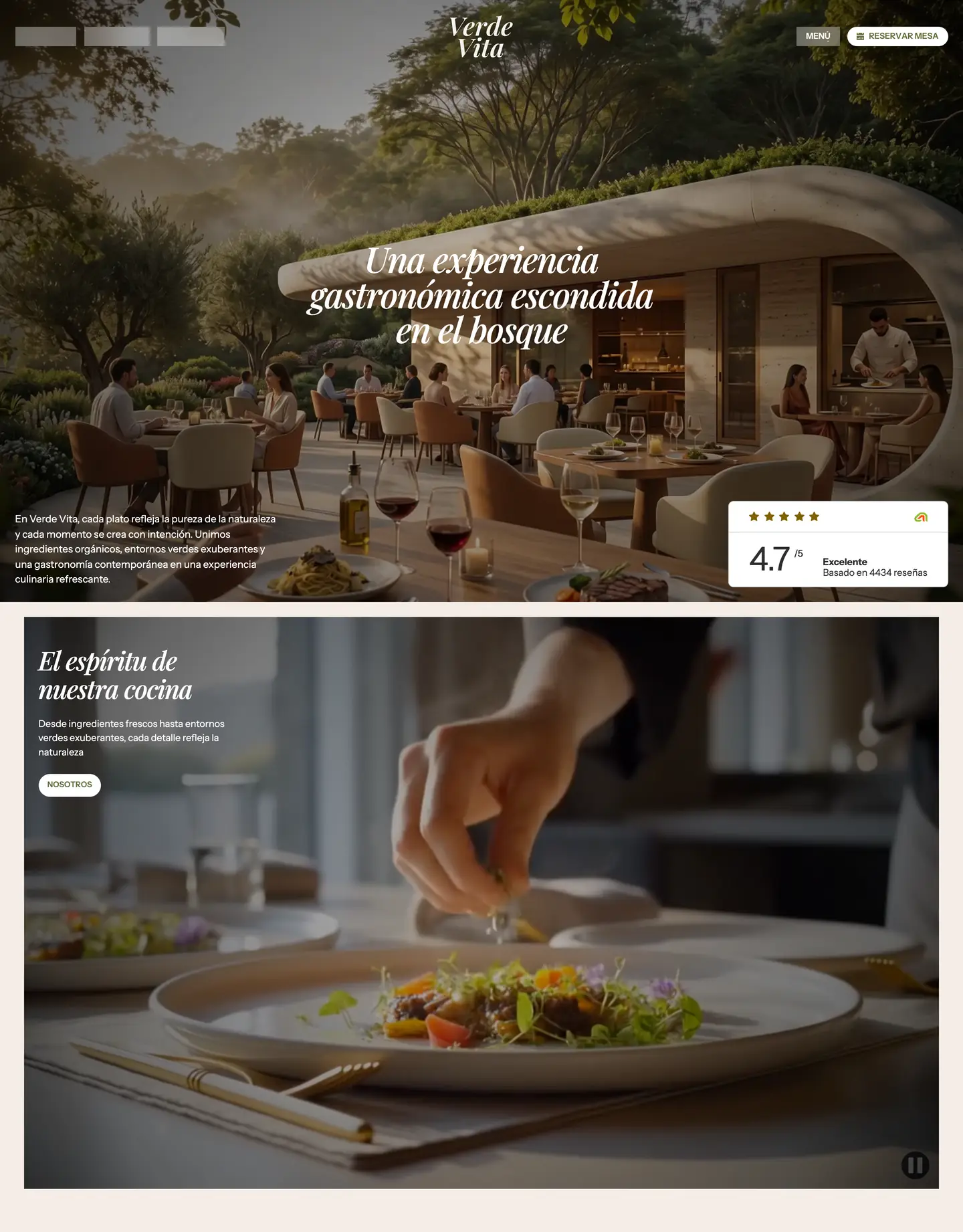 Diseño de página web para restaurantes y cafés