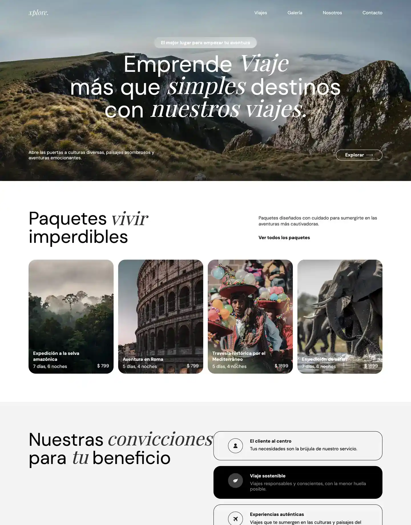 Diseño de página web para turismo y viajes