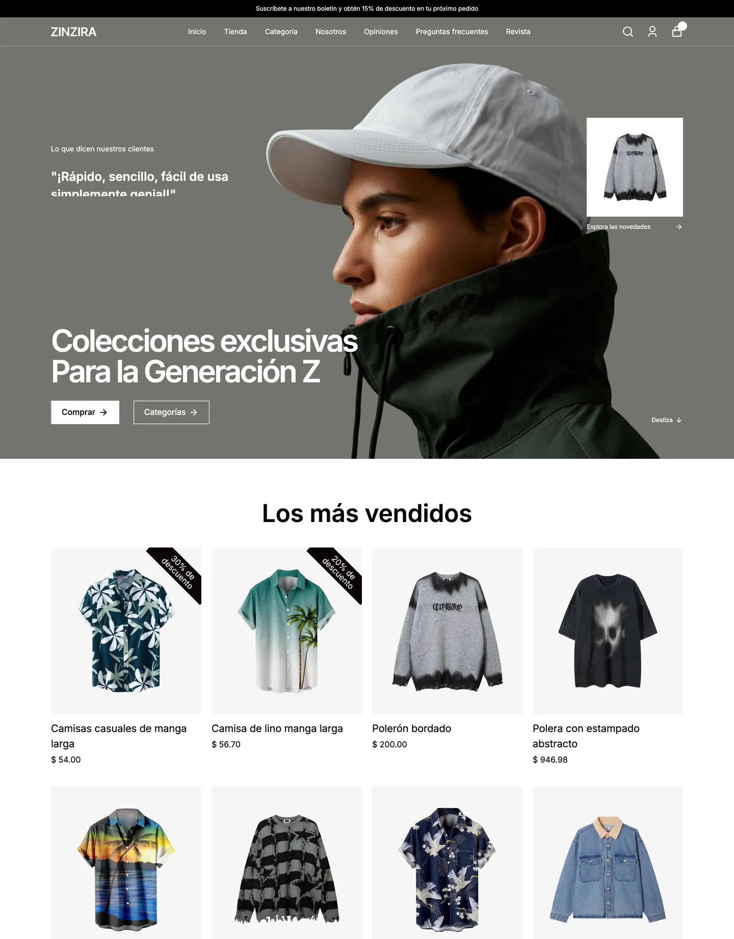 Diseño de página web para tienda online