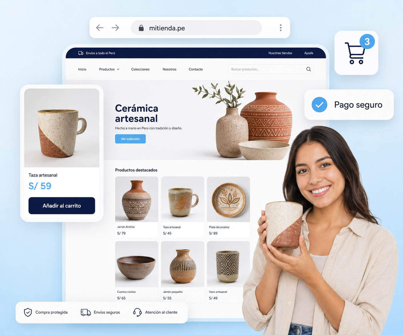 Tienda online peruana con carrito de compras y pago seguro