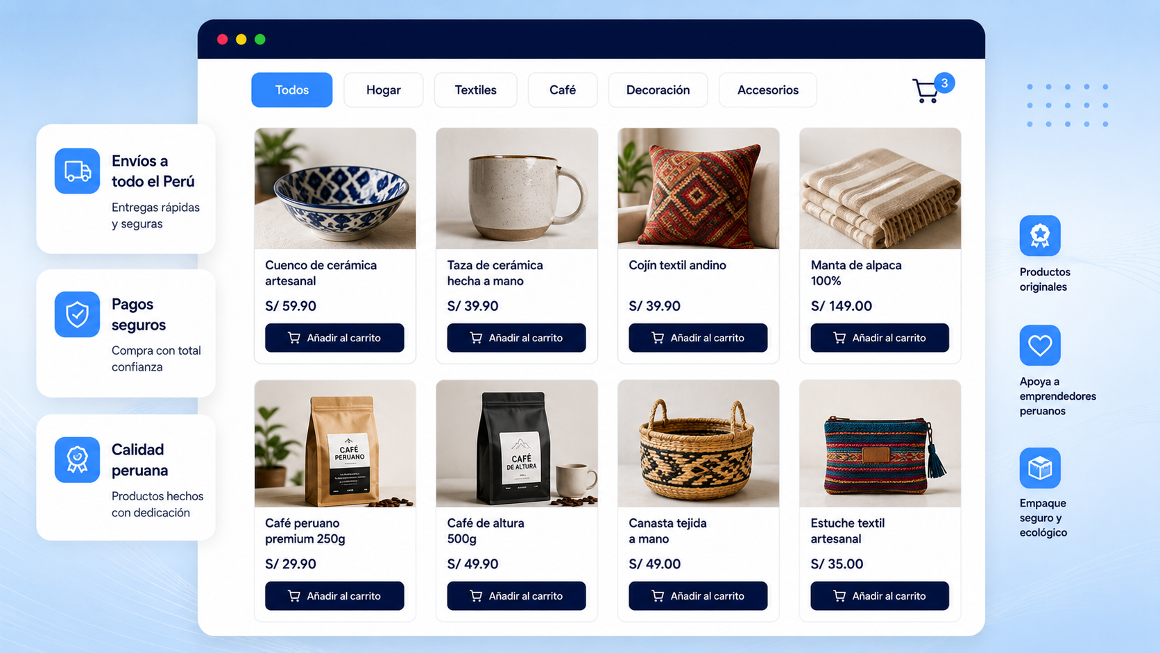 Catálogo de productos con carrito de compras